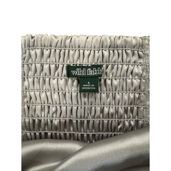 Wild Fable Women's Slim Fit Party Bustier Tube Top Size Small Satin Gray 90s Y2K - Picture 6 of 7